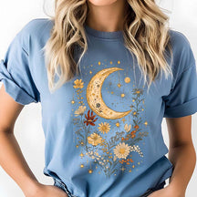 Boho Moon Floral Mystical Celestial T-Shirt