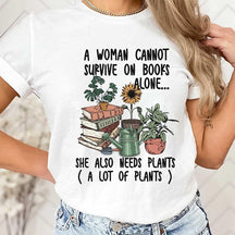 House Plant and Book Lover T-Shirt