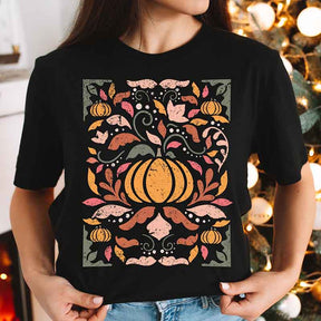 Boho Floral Pumpkin Fall T-Shirt