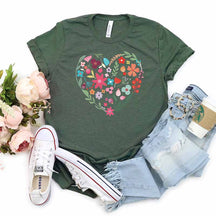 Flower Heart Sunflower Valentine Lover T-Shirt