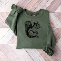 Floral Squirrel Animal Lover Sweatshirt