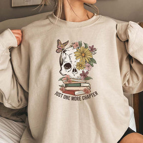 Wildflowers Book Floral Skeleton Sweatshirt