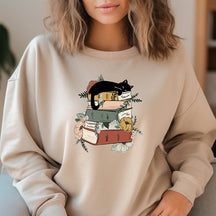 Cat Book Reading Lover Sweatshirt