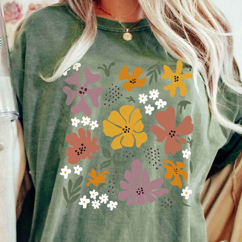 Retro Flower Hippie Floral T-Shirt