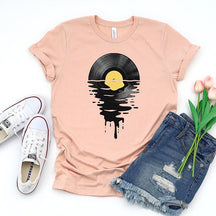 Vinyl Record Cool Sunset Music Lover T-Shirt