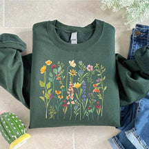 Vintage Spring Pressed Flowers Sweatshirt