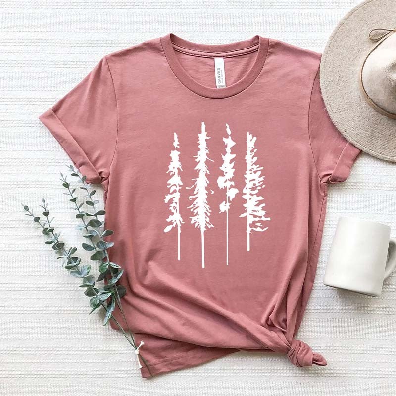 Pine Tree Mountains Camping Adventure T-Shirt