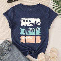 Coconut Tree Letter Sun T-Shirt