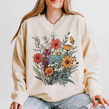 Vintage Pressed Floral  Fairycore Wildflowers Sweatshirt