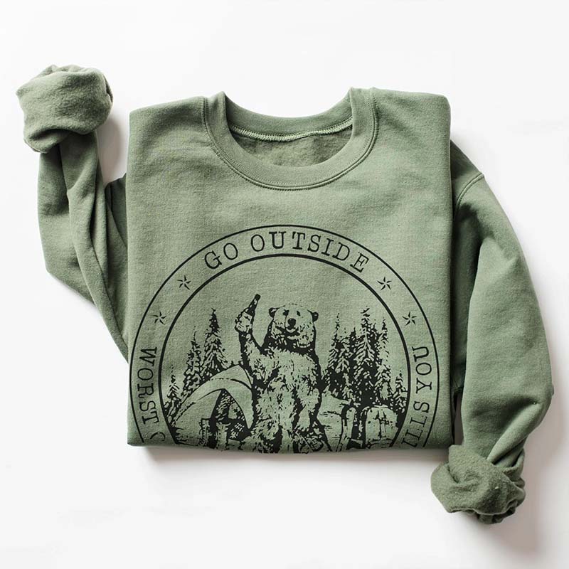 Worst Case Scenario Mountain Themed Sweatshirt