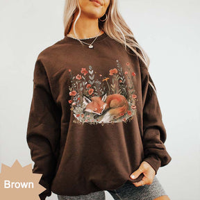 Wildflower Fox Nature Wildlife Sweatshirt