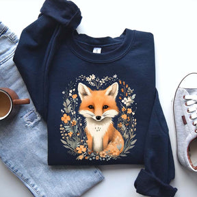 Cute Floral Fox Lover Sweatshirt