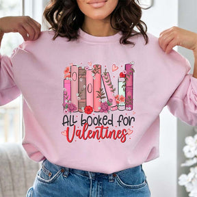 All Booked For Valentines Bookworm Floral Sweatshirt