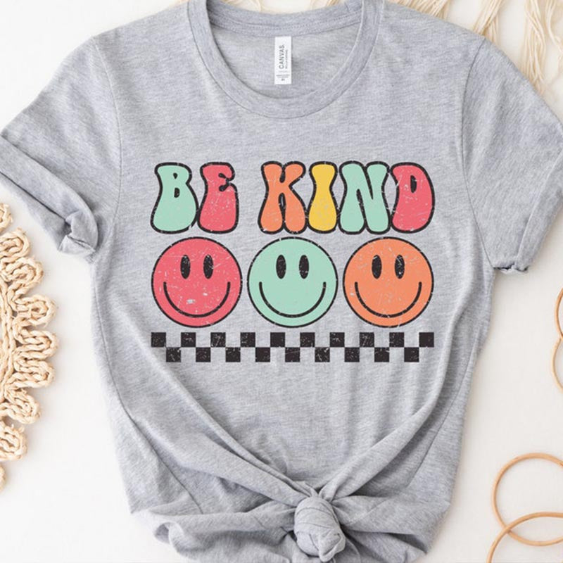 Be Kind Smiley Face Positive T-Shirt