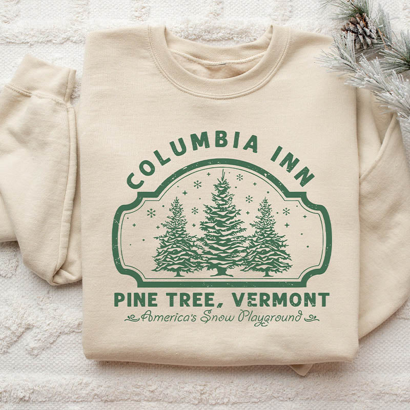 Columbia Inn Pine Tree Vermont Christmas Sweatshirt