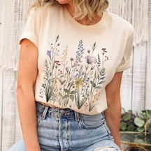 Wild Flowers Pastel Floral Nature T-Shirt