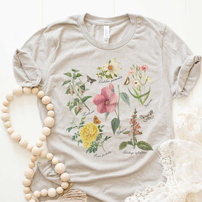 Botanical Print  Wildflower Graphic T-Shirt