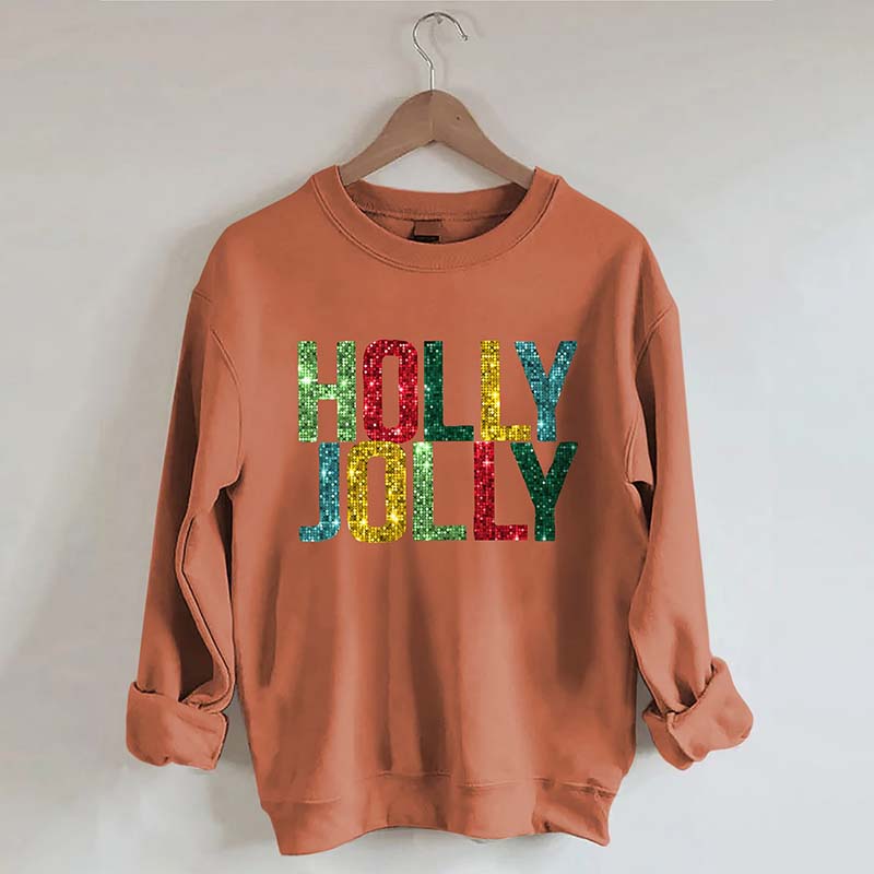 Printed Holly Jolly Sweatshirt