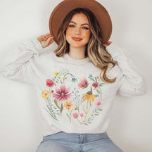 Fairycore Vintage pressed wildflower Sweatshirt