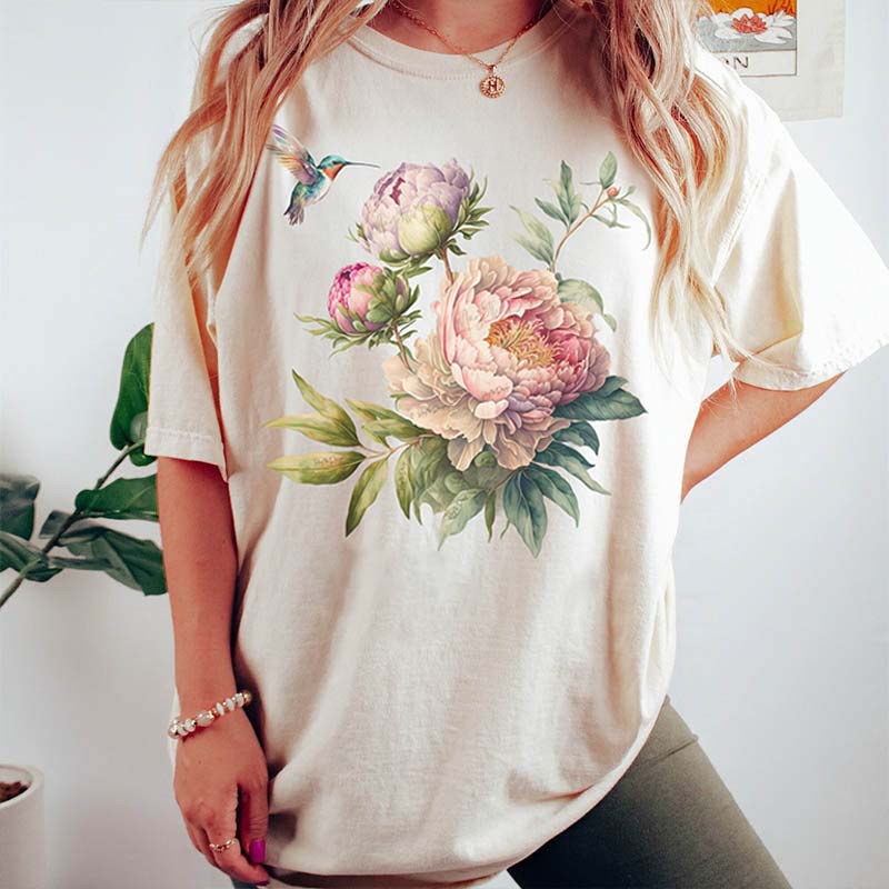 Peonies Gardening Floral T-Shirt