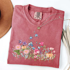 Boho Pressed Wildflower Lover T-Shirt