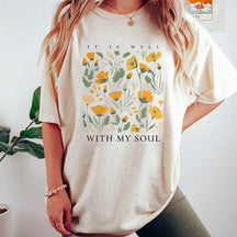 It Is Well With My Soul Yellow Flower T-Shirt