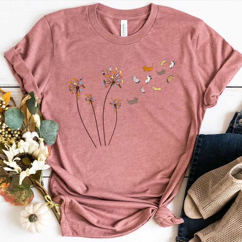 Cats Flower Fly Dandelion T-Shirt