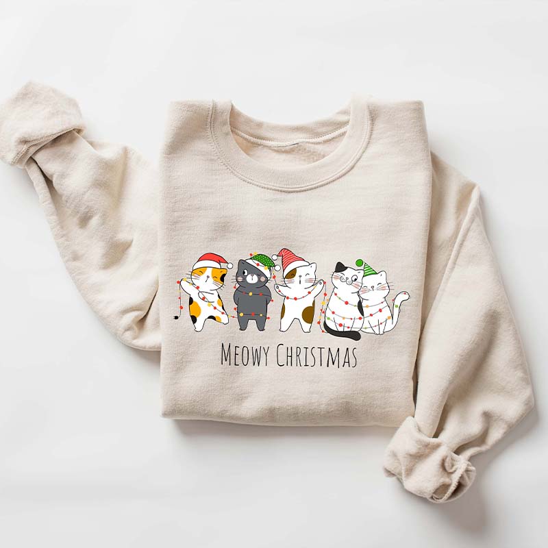 Meowy Christmas Happy Cat Year Sweatshirt