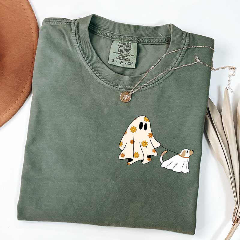 Cute Ghost Dog Fall Halloween T-Shirt