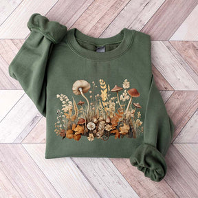 Vintage  Botanical Mushroom Sweatshirt