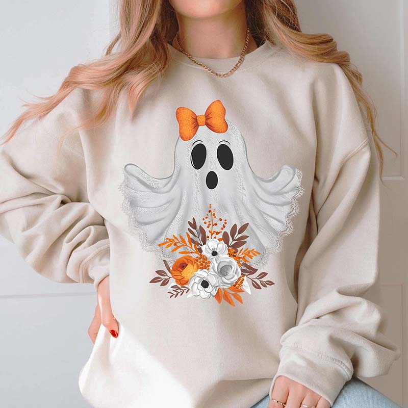 Fall Floral  Lace Ghost Sweatshirt