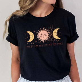 Boho Vintage Mystic Moon And Sun T-Shirt