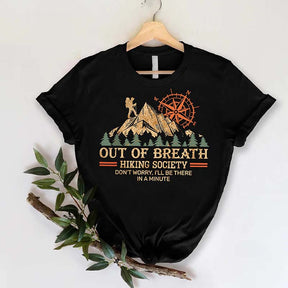 Out Of Breath Hiking Society Funny Hiking T-Shirt