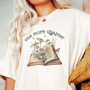 Just One More Chapter Flower Book T-Shirt