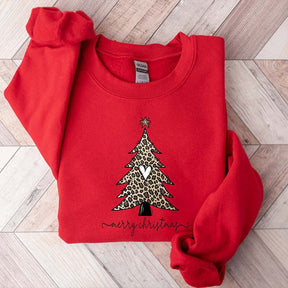 Christmas Tree Leopard Sweatshirt