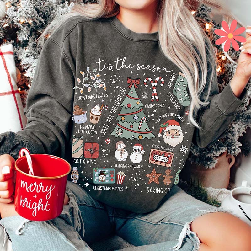 Cute Xmas Retro Christmas Tree Sweatshirt