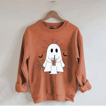 Ghost Drinking Coffee Sweatshirt