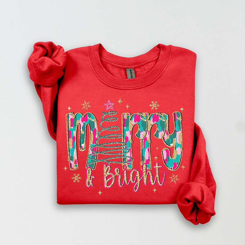 Merry And Bright Christmas Tree Sweatshirt