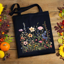 Vintage Wildflowers Floral Tote Bag