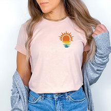 Sun Minimalis Trendy Retro Summer T-Shirt