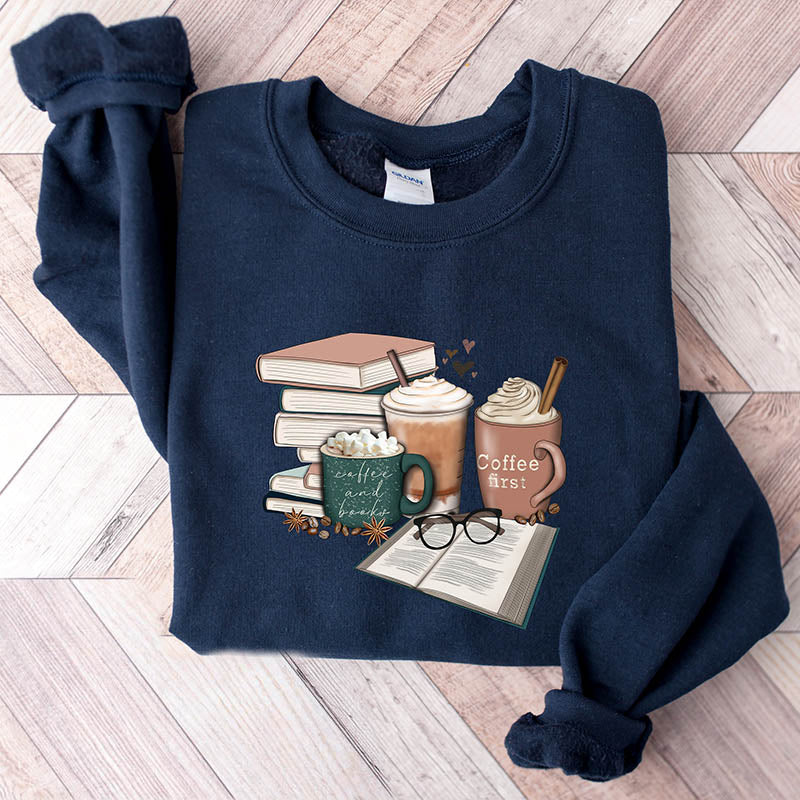 Coffee and Books Librarian Sweatshirt