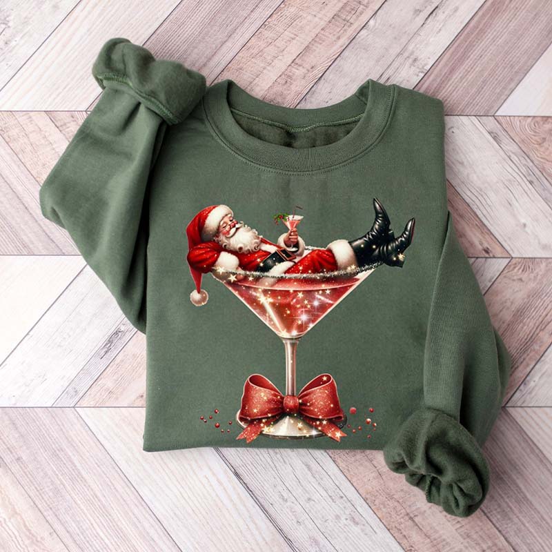 Coquette Christmas Drink Santa's Hot Mess Sweatshirt