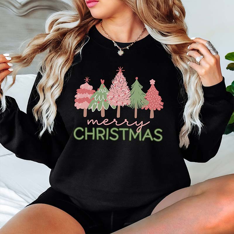 Cute Pink Tree Christmas Sweatshirt