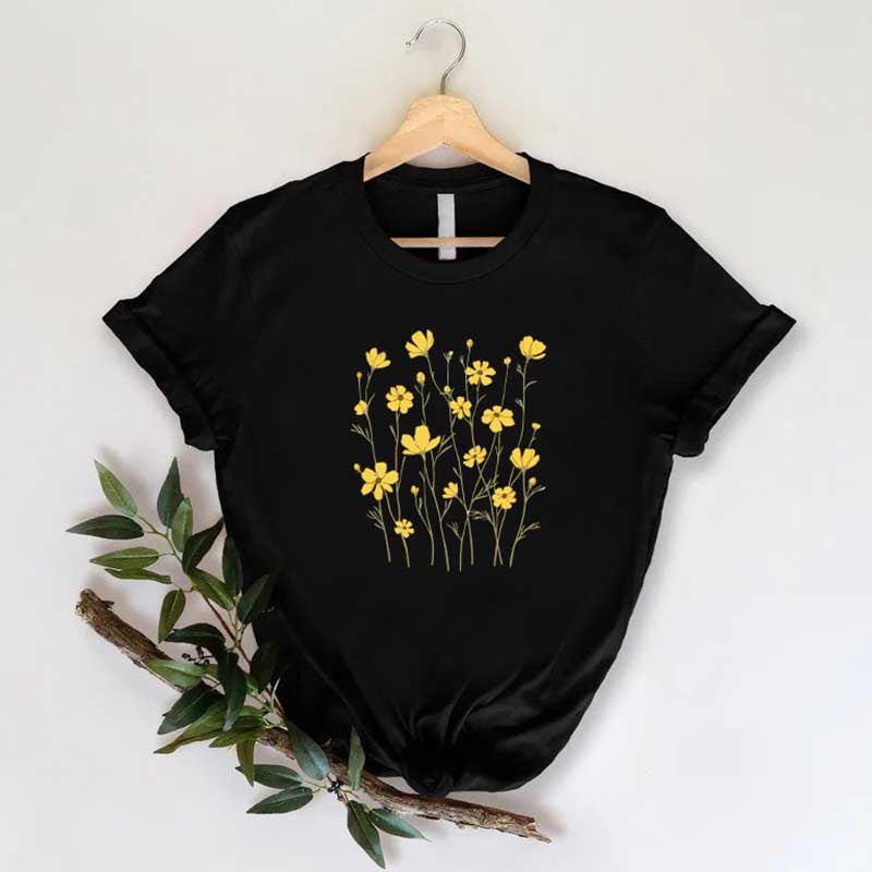 Yellow Flowers Nature Inspired Mom T-Shirt