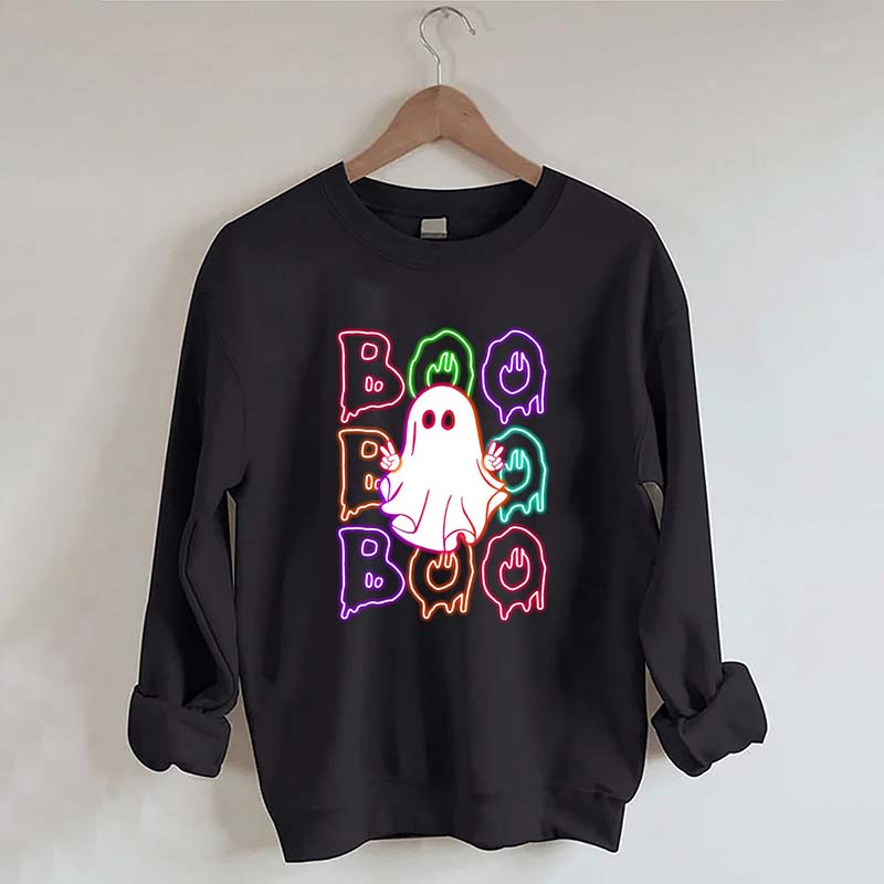 Halloween Neon Boo Sweatshirt