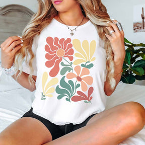 Boho Abstract Wild Flowers  T-Shirt