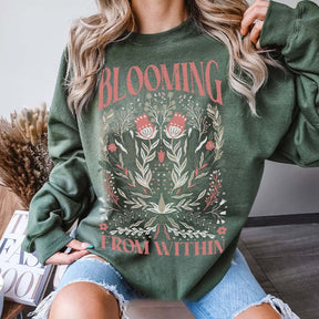 Blooming From Within Retro Floral Sweatshirt