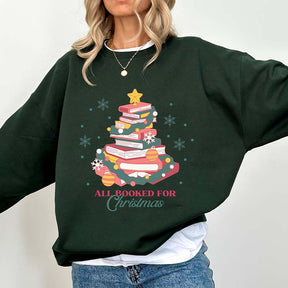 Book Tree Christmas Librarian Teacher Bookish Sweatshirt