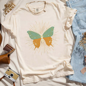 Boho Butterfly Vintage Aesthetic Moon T-Shirt