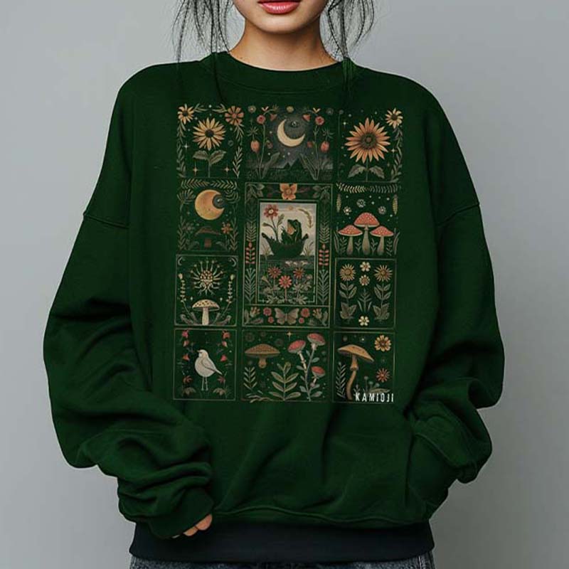 Dark Cottagecore Frog Sweatshirt